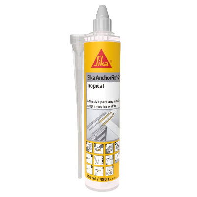 Cartucho de adhesivo Sika AnchorFix-2 Tropical con boquilla mezcladora para anclajes de cargas medias y altas
