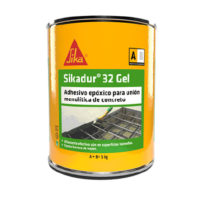 Envase de 5 kg de adhesivo epóxico Sikadur 32 Gel para unión monolítica de concreto