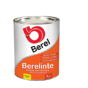 Bote de pintura vinil acrílica Berelinte color negro para interiores y exteriores con acabado mate