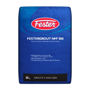 Saco de 30 kg de mortero sin contracción Festergrout NM 800 de color azul con letras blancas
