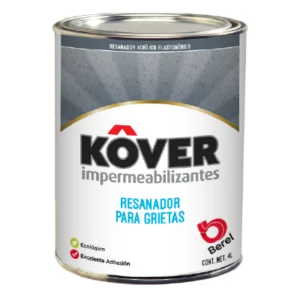 Bote de resanador acrílico elastomérico Kover para grietas de 4 litros marca Berel