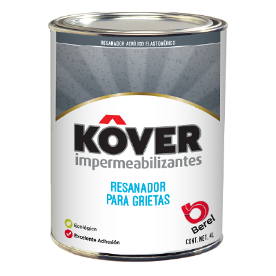 Bote de resanador acrílico elastomérico Kover para grietas de 4 litros marca Berel