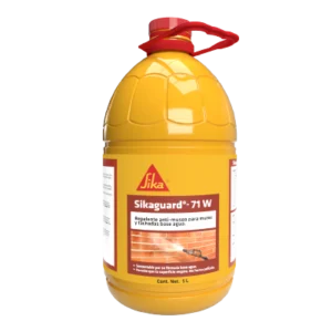 Garrafa de 5 litros de Sikaguard 71 W, repelente anti-musgo base agua para muros y fachadas.