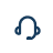 Icono de auriculares con micrófono en un círculo para atención al cliente